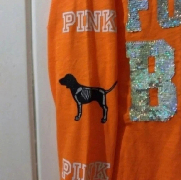 VS PINK bling oversized Halloween tee X-small *NEW* - Picture 2 of 6